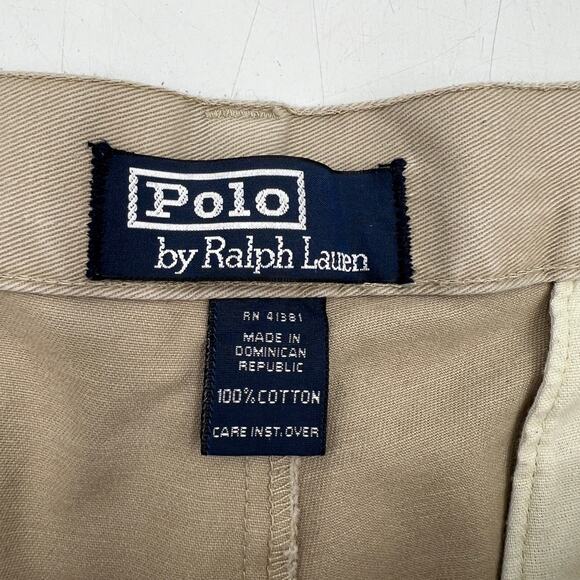 Vintage Polo Ralph Lauren Cotton Polo Chino Shorts Khaki - Picture 3 of 8
